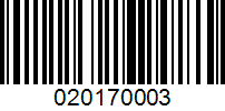 Barcode for 020170003