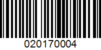 Barcode for 020170004