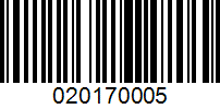 Barcode for 020170005