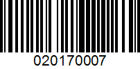 Barcode for 020170007