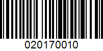 Barcode for 020170010