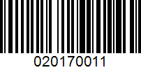 Barcode for 020170011