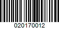 Barcode for 020170012