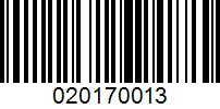 Barcode for 020170013