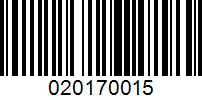 Barcode for 020170015