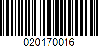 Barcode for 020170016