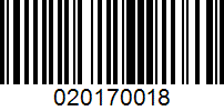 Barcode for 020170018