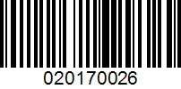 Barcode for 020170026