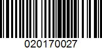 Barcode for 020170027