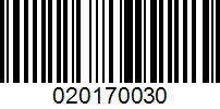 Barcode for 020170030