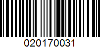 Barcode for 020170031