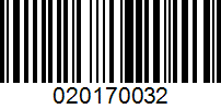 Barcode for 020170032