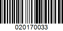 Barcode for 020170033