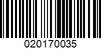 Barcode for 020170035