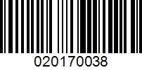 Barcode for 020170038