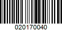 Barcode for 020170040