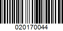 Barcode for 020170044