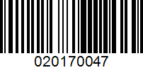 Barcode for 020170047