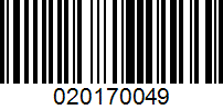 Barcode for 020170049