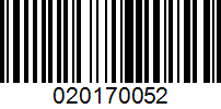 Barcode for 020170052