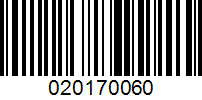 Barcode for 020170060