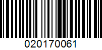 Barcode for 020170061