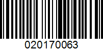 Barcode for 020170063