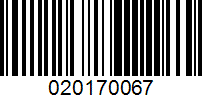 Barcode for 020170067