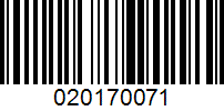 Barcode for 020170071