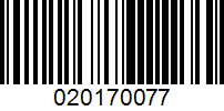 Barcode for 020170077