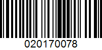 Barcode for 020170078