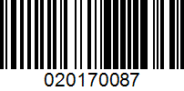 Barcode for 020170087