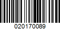 Barcode for 020170089
