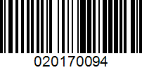 Barcode for 020170094