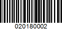 Barcode for 020180002