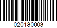 Barcode for 020180003