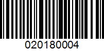 Barcode for 020180004