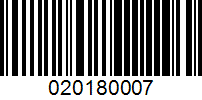 Barcode for 020180007