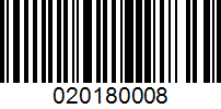 Barcode for 020180008