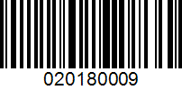 Barcode for 020180009