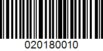 Barcode for 020180010