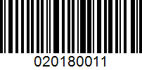 Barcode for 020180011