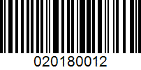 Barcode for 020180012