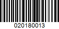 Barcode for 020180013