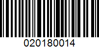 Barcode for 020180014