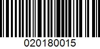 Barcode for 020180015