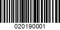 Barcode for 020190001