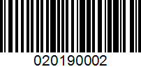 Barcode for 020190002