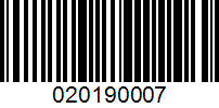 Barcode for 020190007