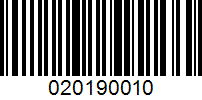 Barcode for 020190010